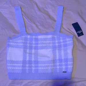 Hollister baby blue and white top
